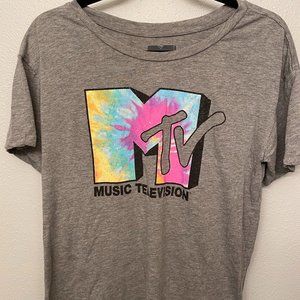 Tie Dye MTV Graphic Crop t-shirt